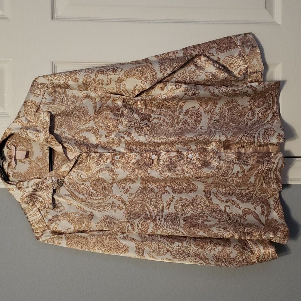 Victoria's Secret Oversized Silky Pajama Top with Floral Pattern- Size small